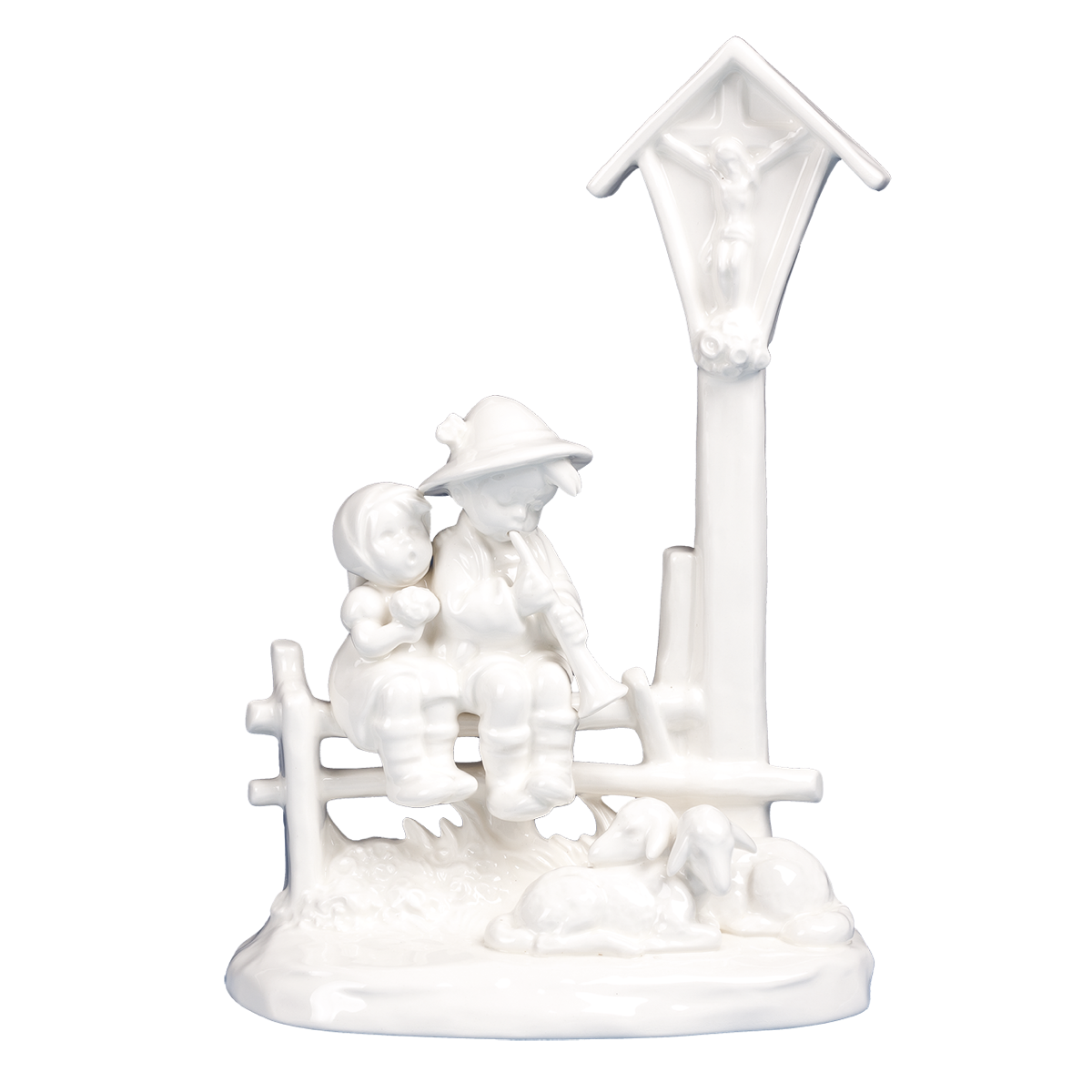 Hummelfigur Hum 28/III - Abendlied Marterl, weiße Überglasur